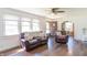 Living room with hardwood floors, fireplace, and comfortable seating at 532 E Mills Ave, Indianapolis, IN 46227