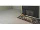 Traditional brick fireplace with stone hearth and brass andirons at 431 Vestal Rd, Plainfield, IN 46168