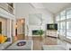 Spacious living room with hardwood floors, fireplace, and high ceilings at 2838 Silverwood Ln, Greenwood, IN 46143