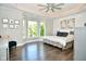 Spacious main bedroom with hardwood floors and large windows at 2838 Silverwood Ln, Greenwood, IN 46143