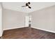 Spacious bedroom with hardwood floors and access to kitchen at 2729 Massachusetts Ave, Indianapolis, IN 46218