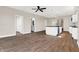 Open concept kitchen with island and stainless steel appliances at 2729 Massachusetts Ave, Indianapolis, IN 46218