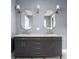 Modern bathroom with double vanity and marble at 3860 N Delaware St, Indianapolis, IN 46205