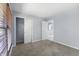 Simple bedroom with neutral walls and carpet flooring at 9259 Oak Knoll Ln, Fishers, IN 46037