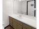 Simple bathroom with a vanity and large mirror at 3213 Oceanline E Dr, Indianapolis, IN 46214