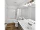 Clean bathroom with a tub, shower, and updated vanity at 3213 Oceanline E Dr, Indianapolis, IN 46214