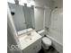 Clean bathroom with white vanity, tub and shower at 6733 S Cross St, Pendleton, IN 46064