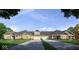 Three-unit building exterior with attached garages and landscaping at 6210 Fairview Dr, McCordsville, IN 46055