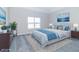 Virtually staged bedroom with plush carpet and window view at 6210 Fairview Dr, McCordsville, IN 46055