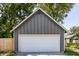 Detached garage with a white door and gray siding at 1715 Alabama St, Indianapolis, IN 46202