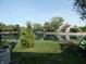 Lake view from yard;landscaped backyard at 7419 Sylvan Ridge Rd, Indianapolis, IN 46240