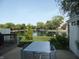 Patio table with lake view in backyard at 7419 Sylvan Ridge Rd, Indianapolis, IN 46240