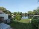 Lake view from patio;landscaped backyard at 7419 Sylvan Ridge Rd, Indianapolis, IN 46240