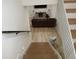 Finished basement with home theater and stairs at 7419 Sylvan Ridge Rd, Indianapolis, IN 46240