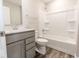 Clean bathroom with bathtub, shower, and vanity at 10257 Meadow Path Ln, Indianapolis, IN 46239