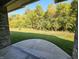 Covered patio overlooking a grassy backyard and trees at 2170 Galleone Way, Plainfield, IN 46168