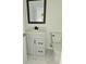 Modern bathroom with gray vanity and marble flooring at 525 Schmitt Rd, Indianapolis, IN 46239