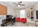 Home office features built-in shelving and comfortable seating at 750 Keck Way, Westfield, IN 46074