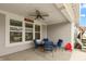 Covered patio with seating area and ceiling fan at 750 Keck Way, Westfield, IN 46074