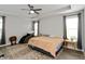 Large main bedroom with king-size bed and relaxing massage chair at 750 Keck Way, Westfield, IN 46074