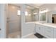 Large walk-in shower with tile surround and glass enclosure at 750 Keck Way, Westfield, IN 46074