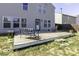 Spacious backyard with a wooden deck and seating at 2307 Blackthorn Dr, Franklin, IN 46131
