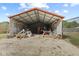 Metal storage shed with various equipment and tools at 4525 S Deck Rd, Gosport, IN 47433