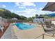 Inviting in-ground pool with lounge chairs and umbrellas at 4525 S Deck Rd, Gosport, IN 47433