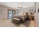 Large bedroom with king-size bed and access to backyard at 4525 S Deck Rd, Gosport, IN 47433