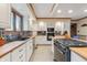Well-equipped kitchen boasting white cabinets, wood countertops, and a stylish backsplash at 1061 Saint Paul St, Shelbyville, IN 46176