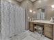 Bathroom boasts double vanity and a large mirror at 5391 Neff Ln, Mooresville, IN 46158