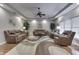Spacious living room with hardwood floors and a cozy seating area at 5391 Neff Ln, Mooresville, IN 46158