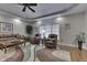 Spacious living room with hardwood floors and a cozy seating area at 5391 Neff Ln, Mooresville, IN 46158