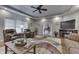 Spacious living room with hardwood floors, fireplace, and ample seating at 5391 Neff Ln, Mooresville, IN 46158