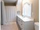 Bathroom with single vanity and large window at 10781 Cedar Ridge Ln, Brownsburg, IN 46278