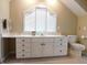 Bathroom with white vanity, marble countertop, and toilet at 10781 Cedar Ridge Ln, Brownsburg, IN 46278