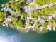 Aerial view of lakefront community with various homes and docks at 4161 S Summit Ln, Columbus, IN 47201