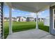 Covered patio overlooking a grassy backyard at 10618 Maidenhair Dr, Indianapolis, IN 46239