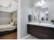 Basement bathroom with modern vanity and walk-in shower at 6129 Crittenden Ave, Indianapolis, IN 46220