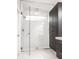 Large walk-in shower with subway tile and frameless glass enclosure at 6129 Crittenden Ave, Indianapolis, IN 46220