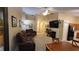 Spacious living room with fireplace and large TV at 5347 Waterton Lakes Dr, Indianapolis, IN 46237