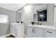 Modern bathroom with dual vanity and walk-in shower at 515 Orange St, Indianapolis, IN 46203