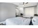 Bright bedroom featuring a built-in workspace and ample closet space at 515 Orange St, Indianapolis, IN 46203