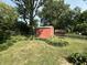 Landscaped backyard with shed, providing extra storage space at 4434 E 46Th St, Indianapolis, IN 46226
