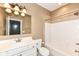 Clean bathroom with shower/tub combo and vanity at 10881 Harbor Bay Dr, Fishers, IN 46040