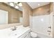 Clean bathroom with shower/tub combo and vanity at 10881 Harbor Bay Dr, Fishers, IN 46040