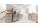 Modern kitchen with gray cabinets and stainless steel appliances at 1521 Indiana Ave, Columbus, IN 47201