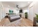 Spacious main bedroom with fireplace and hardwood floors at 1521 Indiana Ave, Columbus, IN 47201
