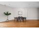 Dining room with hardwood floors and neutral wall colors at 970 Fort Wayne Ave # 301, Indianapolis, IN 46202