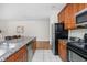 Modern kitchen with granite countertops and stainless steel appliances at 970 Fort Wayne Ave # 301, Indianapolis, IN 46202